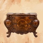 (fire castle) Antique commode with luxurious brass pieces