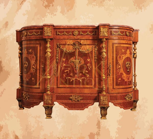 -Luxurious buffet from the possessions of King Louis XVI of France, and it is one of the valuable antiques. -Manufactured by the most skilled craftsmen in the handmade industry – This product is a special design inspired by French art and antiquity – This product is a special design inspired by Chinese art and antiquity made by the most skilled makers of classic handcrafted furniture – Natural wooden structure with the addition of all engraving works on wood and resin, A luxuriously suitable copper was chosen and environmentally friendly paints