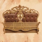 (Lit Royal crown) Lit de l’ancien héritage classique italien