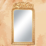 (golden corn) Golden mirror with luxurious carving on top 175 x 120