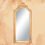 (golden hair coil) Rectangular mirror with unique shape and shiny gold color 170 x 75