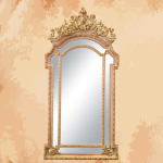 (Golden palace princess crown) Rectangular mirror with royal design 240 X 120