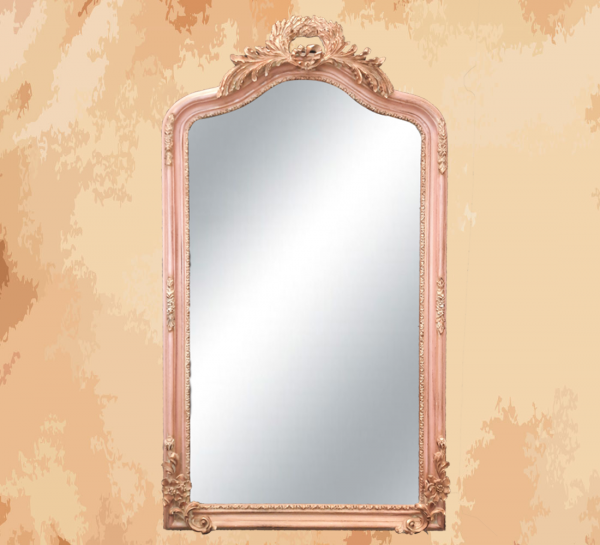 -This element is inspired by French palaces and classic old French art -Manufactured by the most skilled craftsmen in the handmade industry – This product is a special design inspired by French art and antiquity – A cheerful and elegant mirror that gives the feeling of being in a French palace from the eighteenth century -size 180 x 100 Natural wooden structure with the addition of all the engraving work on the wood material resin and mirror 4 mm One of the finest types of mirrors with high quality and environmentally friendly paints