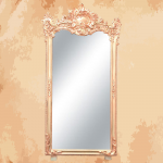 -A mirror inspired by the haircuts of French princesses in the eighteenth century  -Manufactured by the most skilled craftsmen in the handmade industry  -This element is inspired by French palaces and classic old French art  – This product is a special design inspired by French art and antiquity  – A cheerful and elegant mirror that gives the feeling of being in a French palace from the eighteenth century  -size 160 x 80 Natural wooden structure with the addition of all the engraving work on the wood material resin and mirror 4 mm One of the finest types of mirrors with high quality and environmentally friendly paints