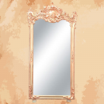 -A mirror inspired by the haircuts of French princesses in the eighteenth century -Manufactured by the most skilled craftsmen in the handmade industry -This element is inspired by French palaces and classic old French art – This product is a special design inspired by French art and antiquity – A cheerful and elegant mirror that gives the feeling of being in a French palace from the eighteenth century -size 160 x 80 Natural wooden structure with the addition of all the engraving work on the wood material resin and mirror 4 mm One of the finest types of mirrors with high quality and environmentally friendly paints