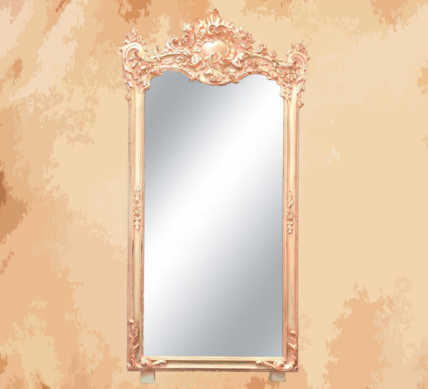 -A mirror inspired by the haircuts of French princesses in the eighteenth century -Manufactured by the most skilled craftsmen in the handmade industry -This element is inspired by French palaces and classic old French art – This product is a special design inspired by French art and antiquity – A cheerful and elegant mirror that gives the feeling of being in a French palace from the eighteenth century -size 160 x 80 Natural wooden structure with the addition of all the engraving work on the wood material resin and mirror 4 mm One of the finest types of mirrors with high quality and environmentally friendly paints
