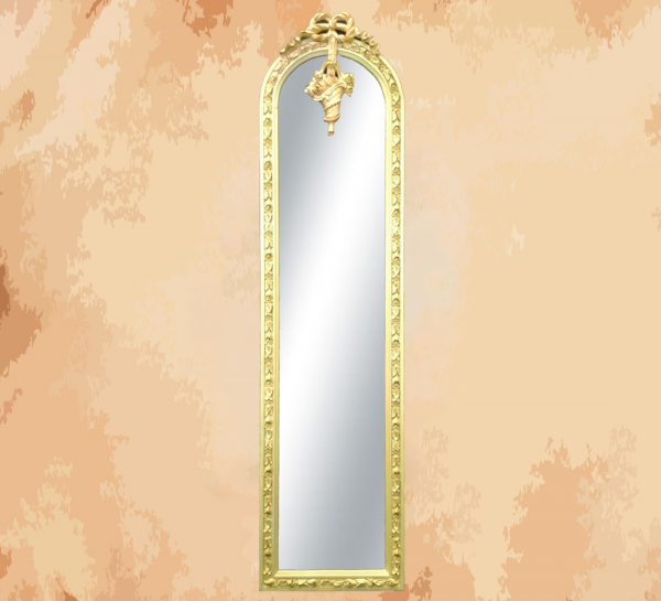-A uniquely shaped woman inspired by French flower bouquets-Manufactured by the most skilled craftsmen in the handmade industry -This element is inspired by French palaces and classic old French art – This product is a special design inspired by French art and antiquity – A cheerful and elegant mirror that gives the feeling of being in a French palace from the eighteenth century -size 165 x 40 Natural wooden structure with the addition of all the engraving work on the wood material resin and mirror 4 mm One of the finest types of mirrors with high quality and environmentally friendly paints