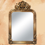 (The brown princess palace) Unique rectangular mirror with dark golden color 110 x 85