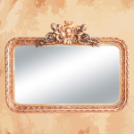 (golden angels) Rectangular mirror with a unique and luxurious sculpture of two children