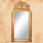 -Rectangular mirror with a luxurious and unique shape with a sunny golden color like a piece of the sun -Manufactured by the most skilled craftsmen in the handmade industry -This element is inspired by French palaces and classic old French art – This product is a special design inspired by French art and antiquity – A cheerful and elegant mirror that gives the feeling of being in a French palace from the eighteenth century -size 210 x 65 Natural wooden structure with the addition of all the engraving work on the wood material resin and mirror 4 mm One of the finest types of mirrors with high quality and environmentally friendly paints