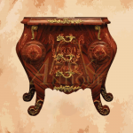 (Golden knot) Luxury commode with golden copper pieces