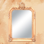 (golden tie) Rectangular mirror with a golden bow surrounding it 110 x 75