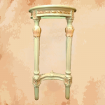 -A mirror base taken from a French palace with a unique shape that is unmatched  -Manufactured by the most skilled craftsmen in the handmade industry  -This element is inspired by French palaces and classic old French art  – This product is a special design inspired by French art and antiquity  – A cheerful and elegant mirror that gives the feeling of being in a French palace from the eighteenth century  -Sizes 77 x 40 x 20 natural wooden structure with the addition of all engraving works on wood, resin material and environmentally friendly paints