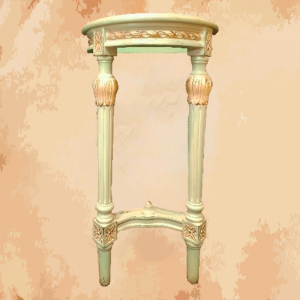 -A mirror base taken from a French palace with a unique shape that is unmatched  -Manufactured by the most skilled craftsmen in the handmade industry  -This element is inspired by French palaces and classic old French art  – This product is a special design inspired by French art and antiquity  – A cheerful and elegant mirror that gives the feeling of being in a French palace from the eighteenth century  -Sizes 77 x 40 x 20 natural wooden structure with the addition of all engraving works on wood, resin material and environmentally friendly paints